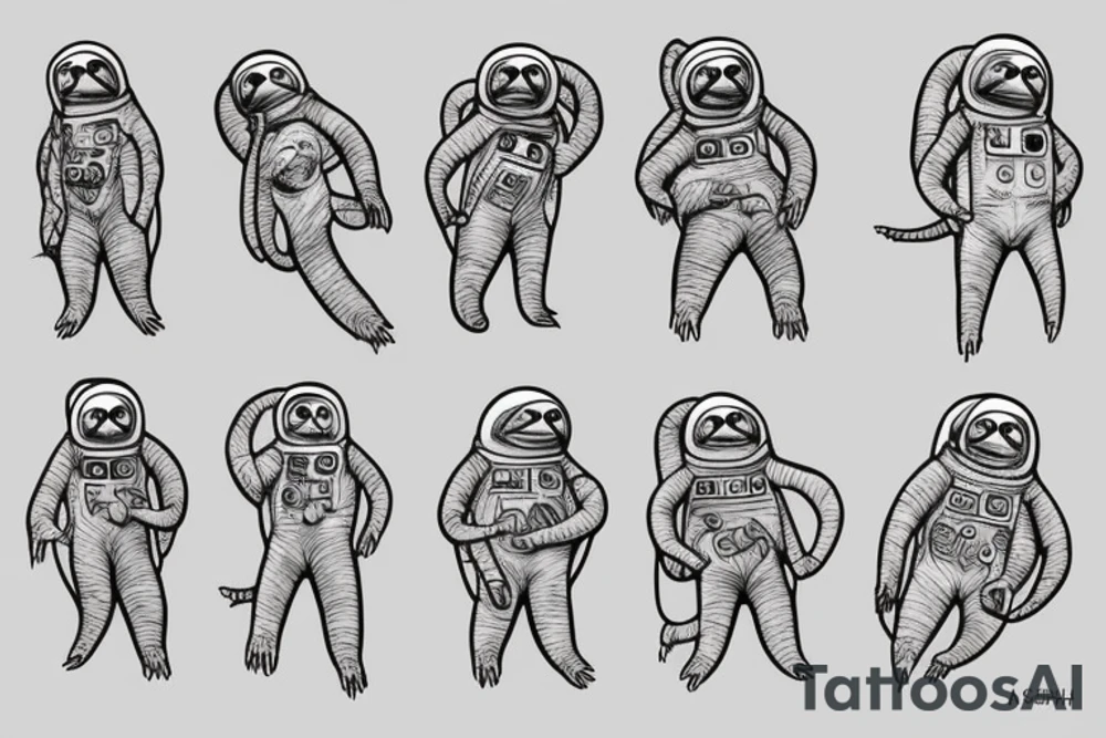 Sloth astronaut tattoo idea