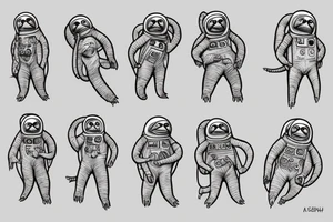Sloth astronaut tattoo idea