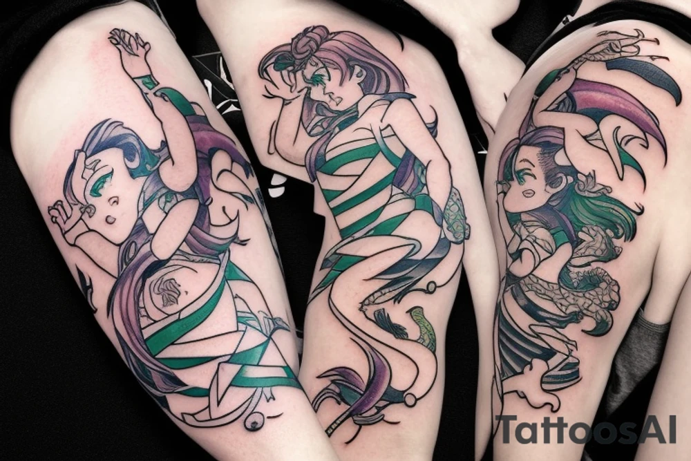 Sailor Jupiter with lightening and dragon around her tattoo idea