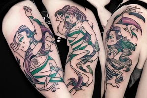 Sailor Jupiter with lightening and dragon around her tattoo idea