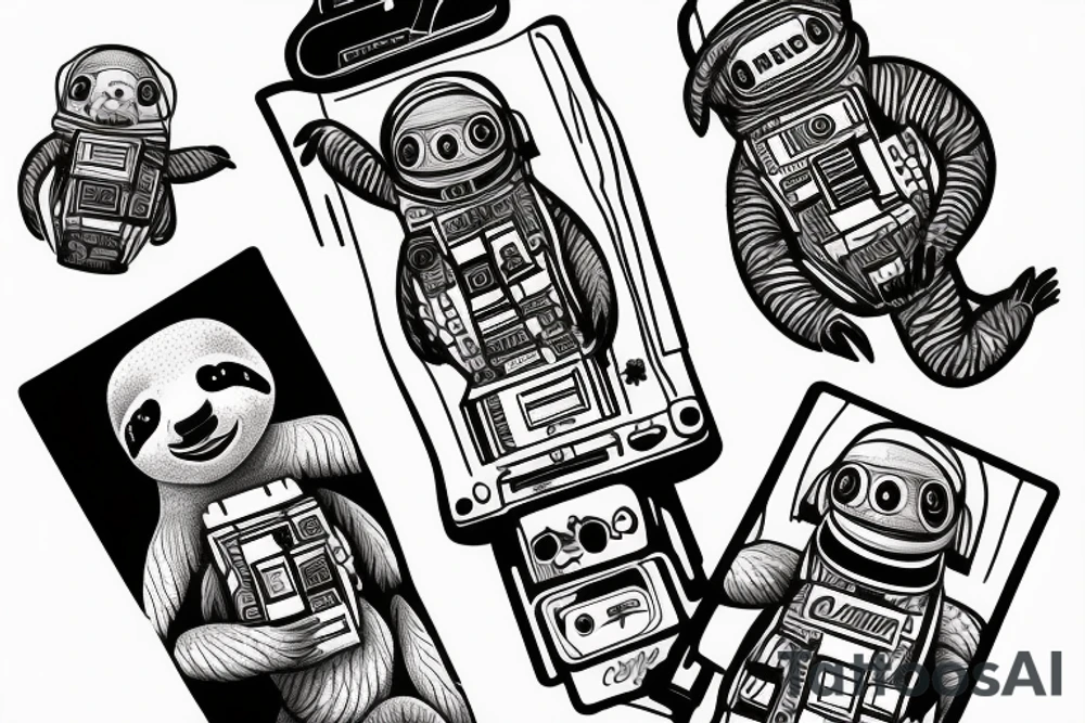 Sloth astronaut tattoo idea