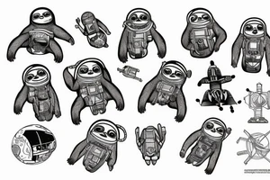 Sloth astronaut tattoo idea