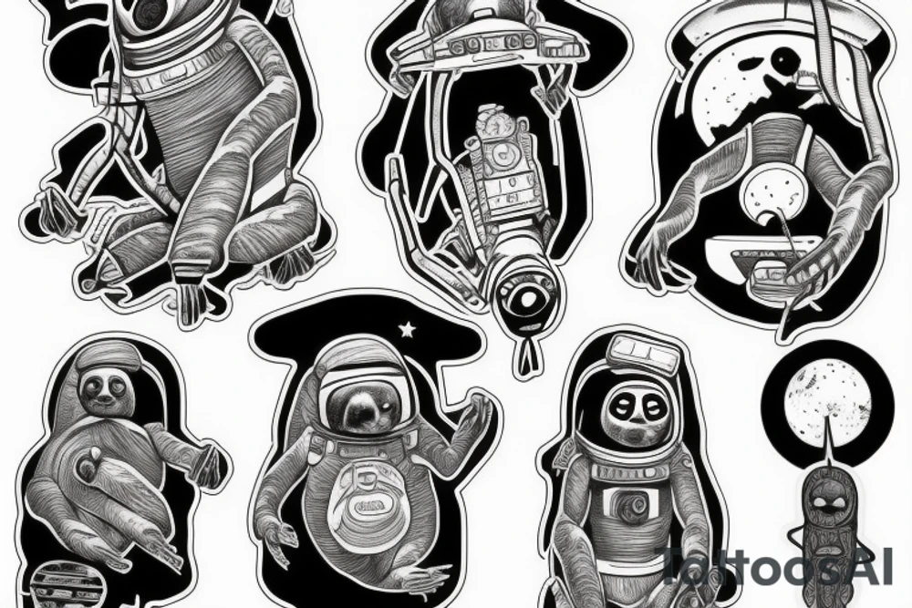 Sloth astronaut tattoo idea