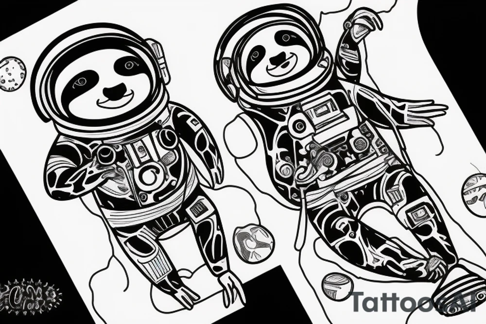Sloth astronaut tattoo idea