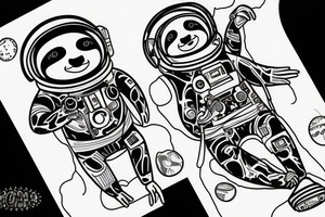 Sloth astronaut tattoo idea