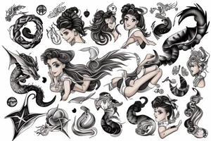 Sailor Jupiter with dragon wrapped around her tattoo idea