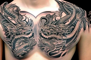 Aztec Dragon wrapped around queen crown tattoo idea