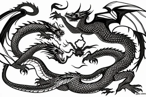Dragon guarding family tattoo idea