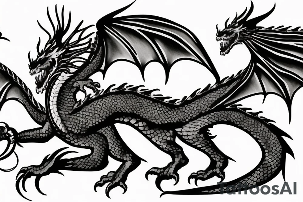 Dragon guarding family tattoo idea
