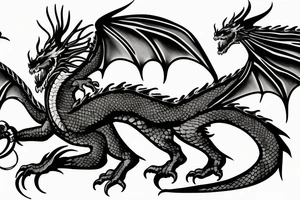 Dragon guarding family tattoo idea