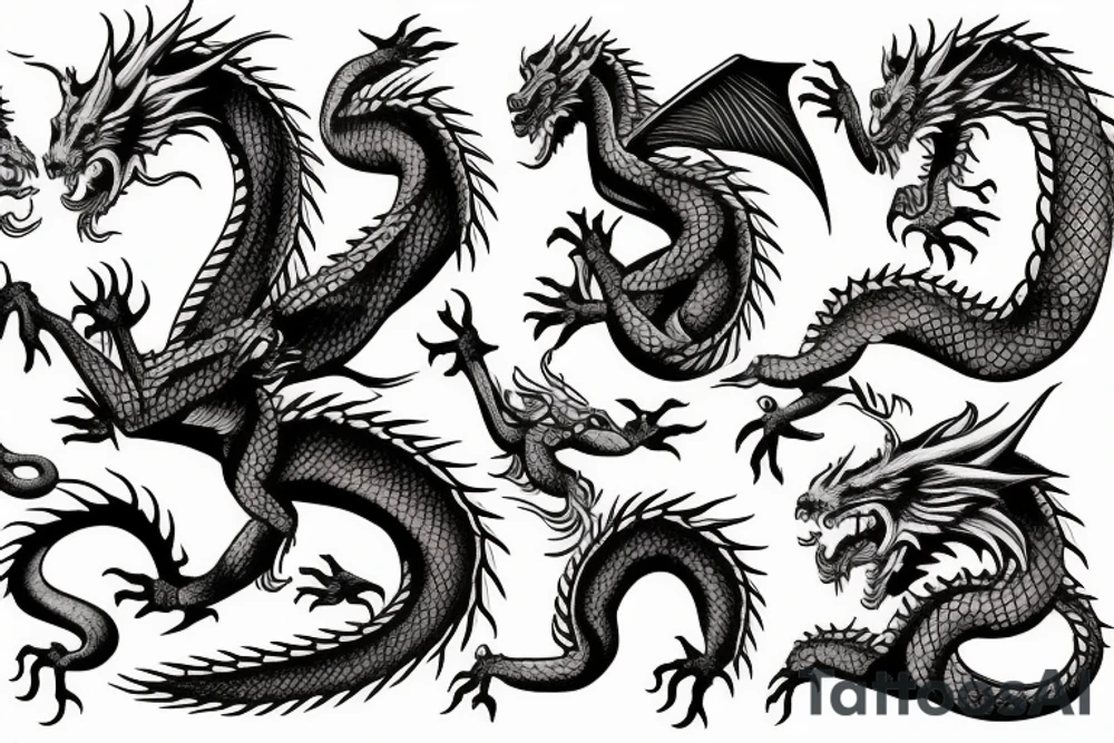 Dragon guarding crown tattoo idea