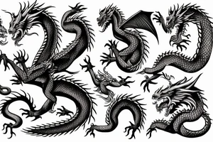 Dragon guarding crown tattoo idea