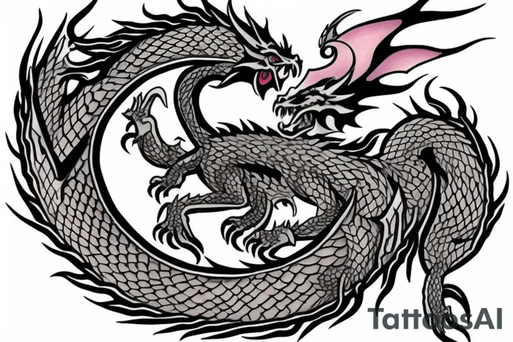 Dragon guarding crown tattoo idea