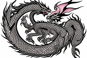 Dragon guarding crown tattoo idea