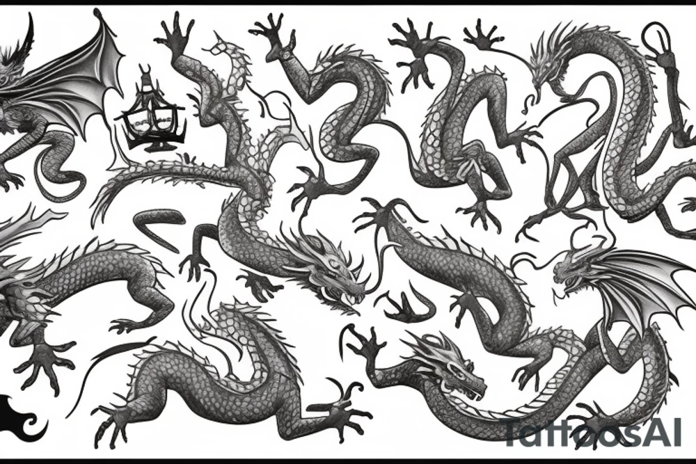 Dragon guarding crown tattoo idea
