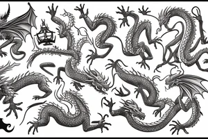 Dragon guarding crown tattoo idea