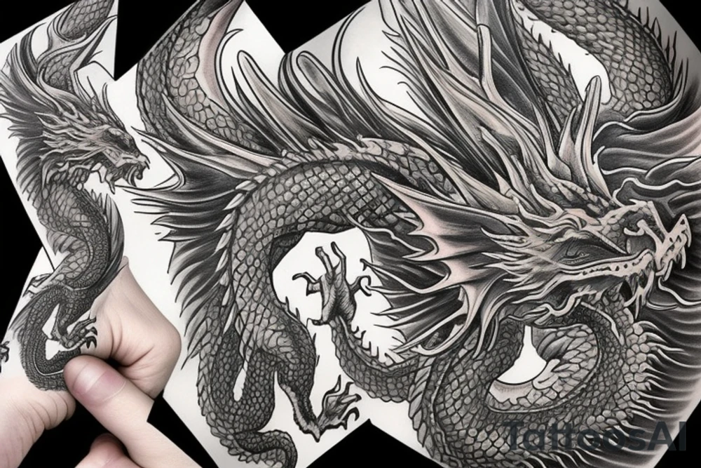 Dragon looking from heaven gates tattoo idea