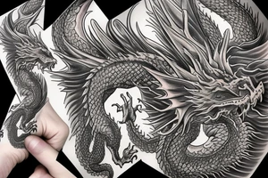 Dragon looking from heaven gates tattoo idea