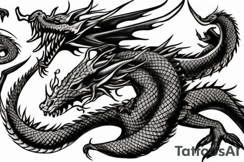 Dragon looking from heaven gates tattoo idea