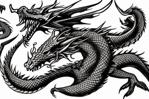 Dragon looking from heaven gates tattoo idea