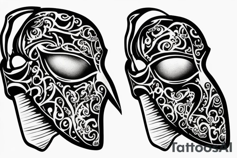 Side profile of Plague Doctor mask tattoo idea