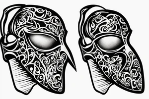 Side profile of Plague Doctor mask tattoo idea
