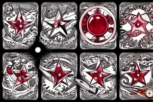 A ruby in the middle of a nautical star tattoo idea