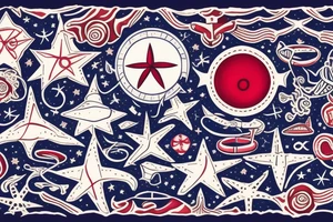A ruby in the middle of a nautical star tattoo idea