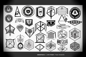 Geometric Office of naval intelligence logo tattoo idea