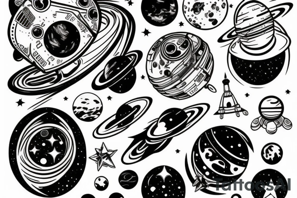 Space themed tattoo idea