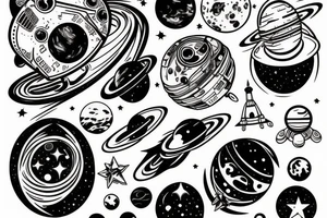 Space themed tattoo idea