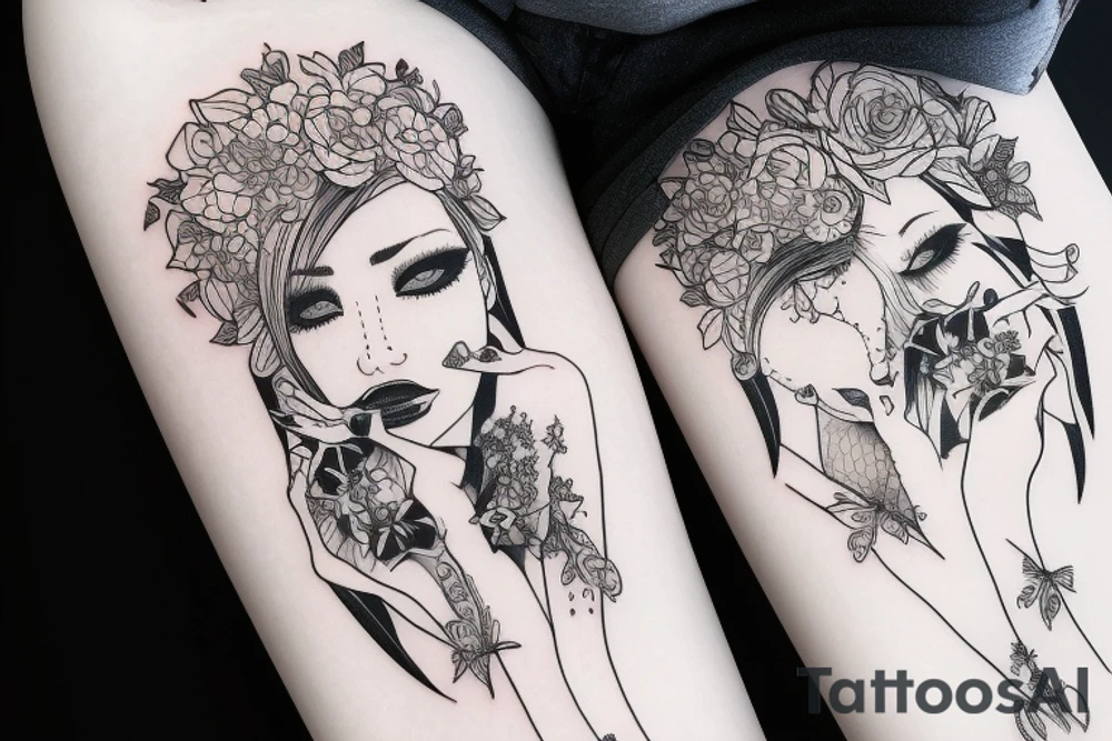 кот и луна tattoo idea