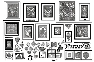 Diamond shaped ornate picture frame tattoo idea