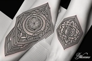 Diamond shaped ornate boarder tattoo idea