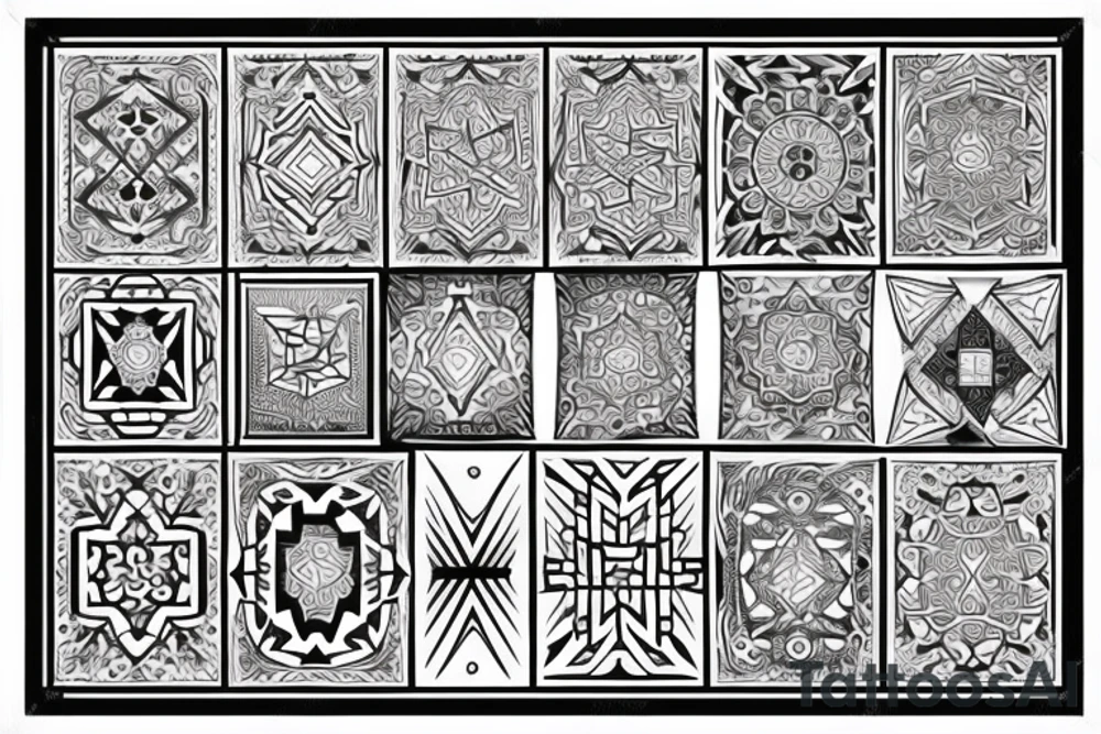 Diamond shaped ornate boarder tattoo idea