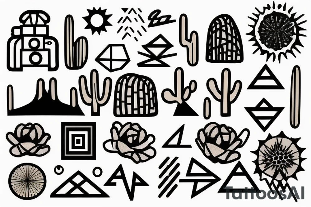 Desert landscape with person in focus tattoo idea