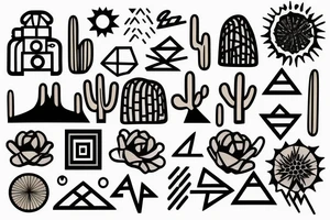 Desert landscape with person in focus tattoo idea