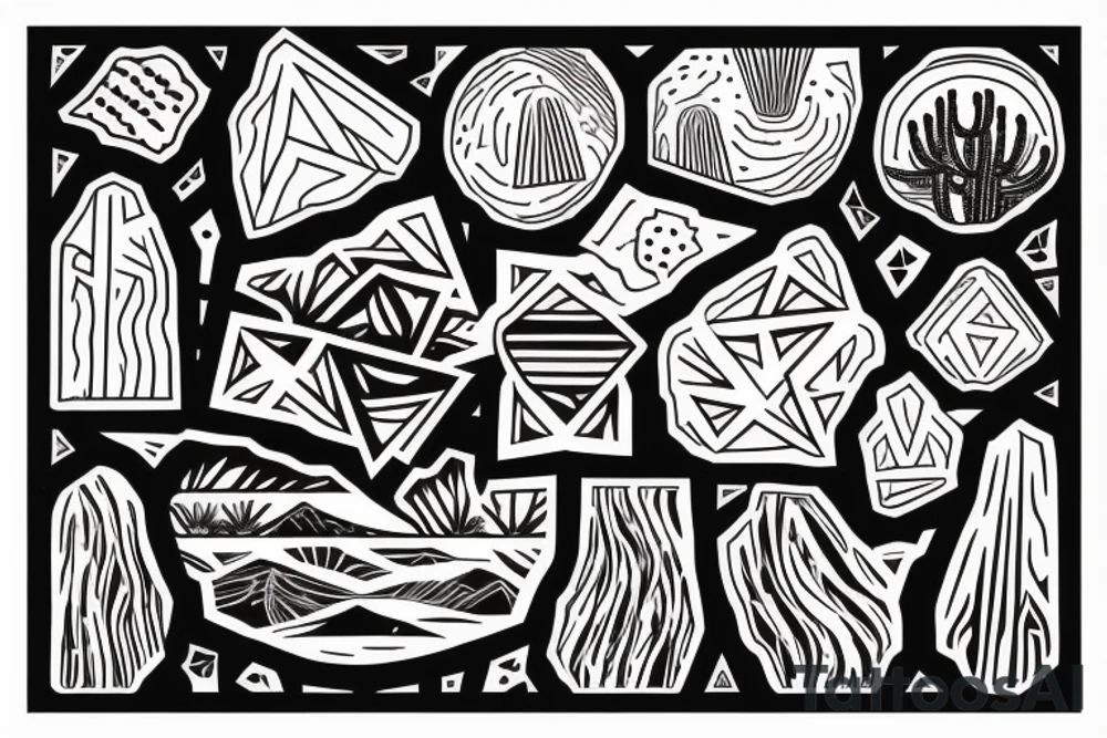 Desert landscape with person in focus tattoo idea