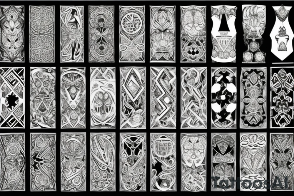 Diamond shaped ornate boarder tattoo idea