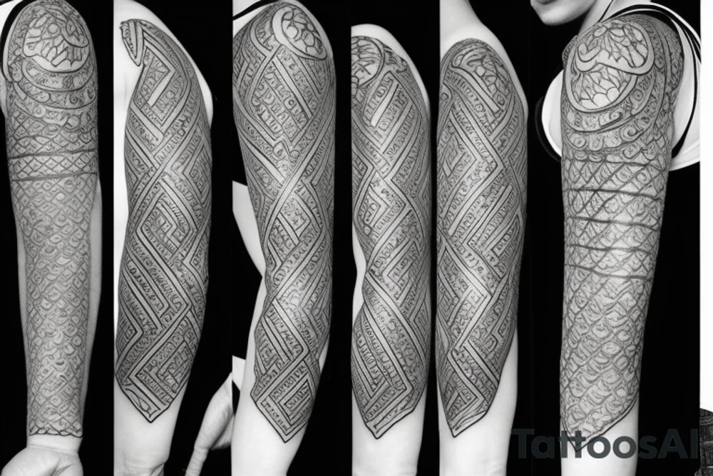 Diamond shaped ornate boarder tattoo idea