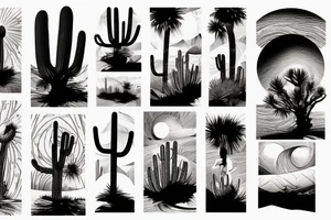 Desert landscape with person in focus tattoo idea