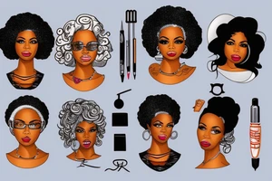 Afro-american woman portrait tattoo idea