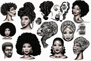 Afro-american woman portrait tattoo idea