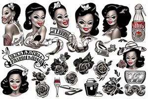 Afro-american pinup girl tattoo idea