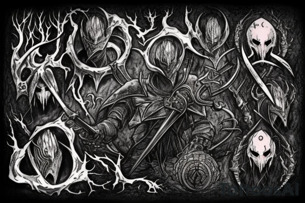 Bloodborne elden Ring Dark Souls tattoo idea