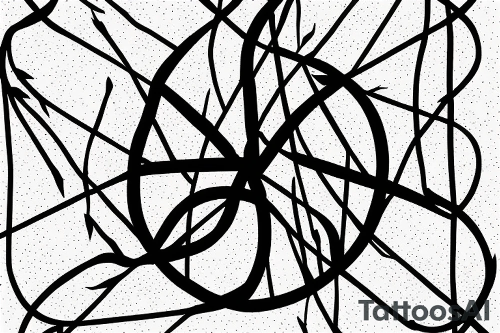 braided, barbed-wire peace symbol tattoo idea
