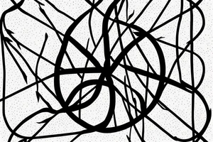 braided, barbed-wire peace symbol tattoo idea