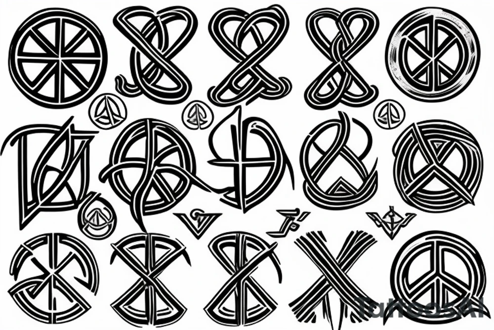 braided peace symbol tattoo idea