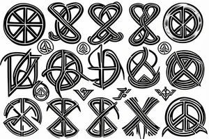 braided peace symbol tattoo idea