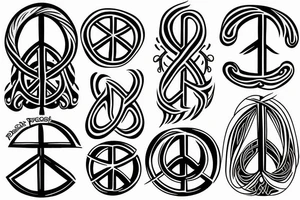 braided peace symbol tattoo idea